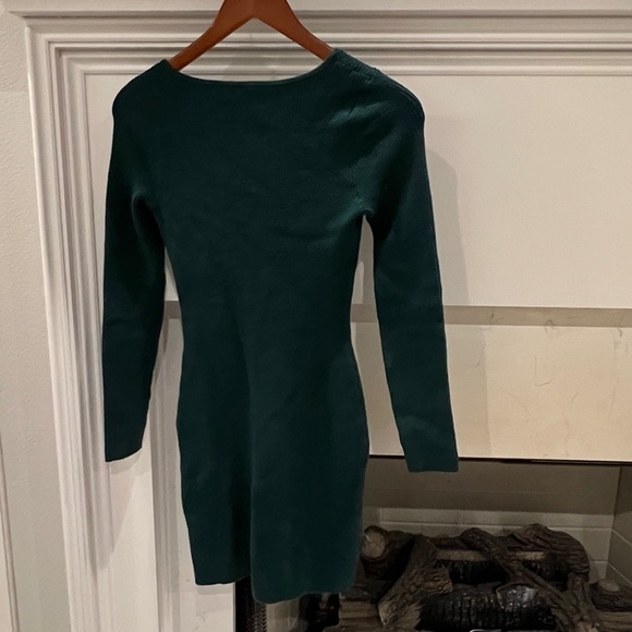 Abercrombie & Fitch Dress Womens Long Sleeve Ribbed Mini Sweater Green Size MP - Picture 5 of 13